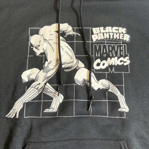 Marvel Comics Black Panther Graphic Hoodie Black Sweatshirt Size S - Picture 2 of 4